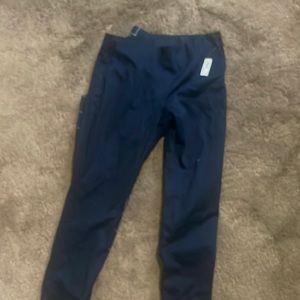 Navy blue ankle chinos side zipper nwt